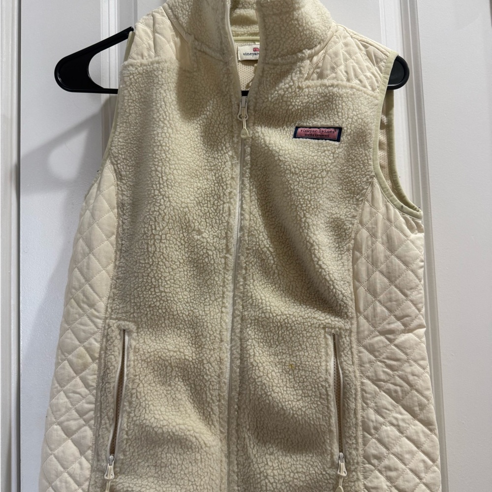 Vineyard Vines Beige Fleece Vest